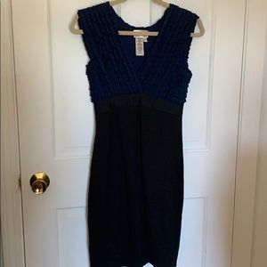 Navy blue and black fitted dress
